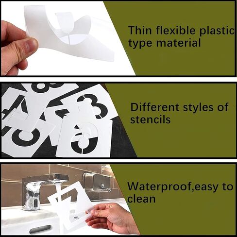 5 Inch Letter Stencils and Numbers,40 Pcs Reusable Plastic Large Alphabet Art Craft Stencils for Painting on Wood, Wall, Fabric, Rock, Chalkboard,Signs, DIY Art Projects in Kuwait