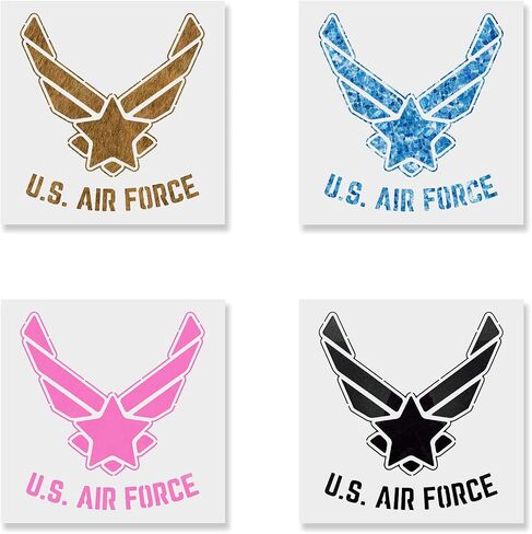 Large American Flag Stencil Set | US Military Stencils - Army, Air Force, Navy, Marines | 50 Stars | Reusable Flag Star Stencils for Painting on Wood | Spray Paint Stencils (air Force) in Saudi Arabia
