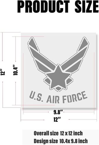 Large American Flag Stencil Set | US Military Stencils - Army, Air Force, Navy, Marines | 50 Stars | Reusable Flag Star Stencils for Painting on Wood | Spray Paint Stencils (air Force) in Saudi Arabia