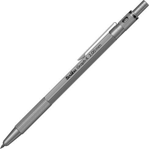 قلم رصاص بمخلب ميكانيكي 2.0 مم من Scrikss قلم رصاص من الساتان الرمادي والنحاس آلية دفع الجسم من سلسلة Graph-X مبراة صغيرة قابلة للإزالة in Saudi Arabia