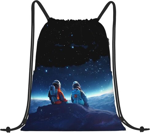 Drawstring backpack, sports gym bag with zippered side pockets foldable for sports, shopping, gym, traveling in Saudi Arabia