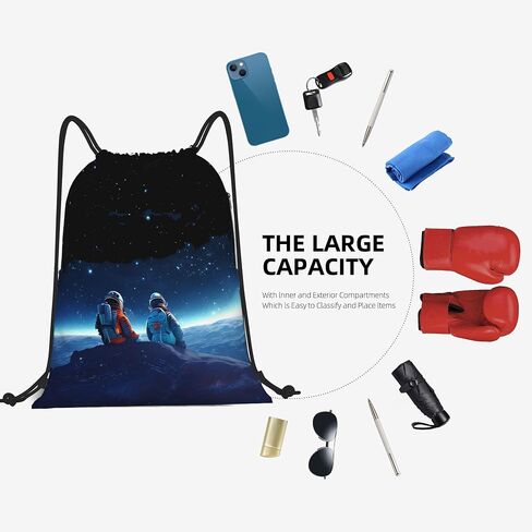 Drawstring backpack, sports gym bag with zippered side pockets foldable for sports, shopping, gym, traveling in Saudi Arabia