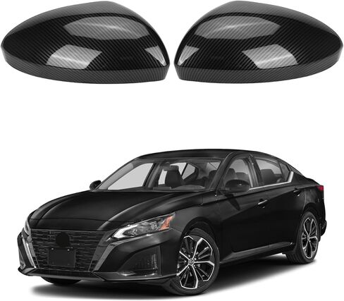 غطاء مرآة بديل مباشر أسود لامع لسيارة Nissan Altima 2019-2024، OEM #: 96374-6CA9A، نمط استبدال مباشر، وليس نمط الملصق (أسود) in Kuwait