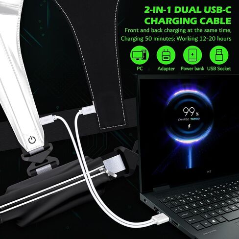 Ylzzrs LED Reflective Vest Running Gear, USB Rechargeable Light Up Running Vest Chest Phone Holder for Runners Night Walking,6-11hrs Light Adjustable Waist/Shoulder for Women Men Kids in Kuwait