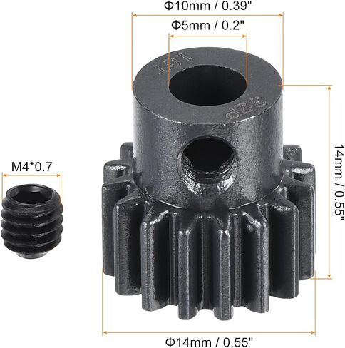 MECCANIXITY RC 32P Hardened Pinion Gear 5mm Shaft 16T Motor Gears Carbon Steel for RC Car Boat Drone in Saudi Arabia