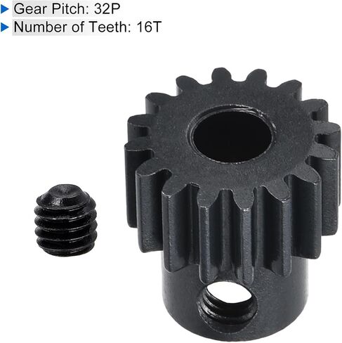 MECCANIXITY RC 32P Hardened Pinion Gear 5mm Shaft 16T Motor Gears Carbon Steel for RC Car Boat Drone in Saudi Arabia