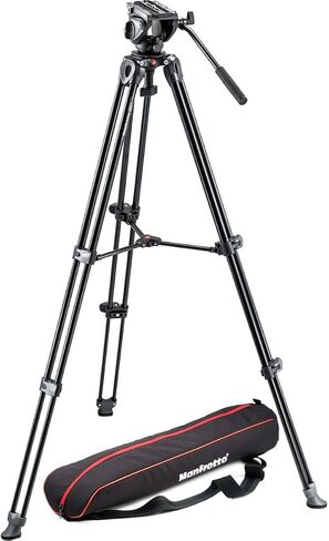Manfrotto MVH500AH,755CX3 Lightweight Fluid Video System with Carbon Fiber Legs (Black) in Kuwait