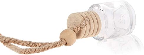 10 عبوات من زجاجات العطور الزجاجية الفارغة المعلقة للسيارة، زجاجة معطرة للهواء، زجاجة عطر زيتية للعلاج العطري، ديكور (دائري) in Saudi Arabia