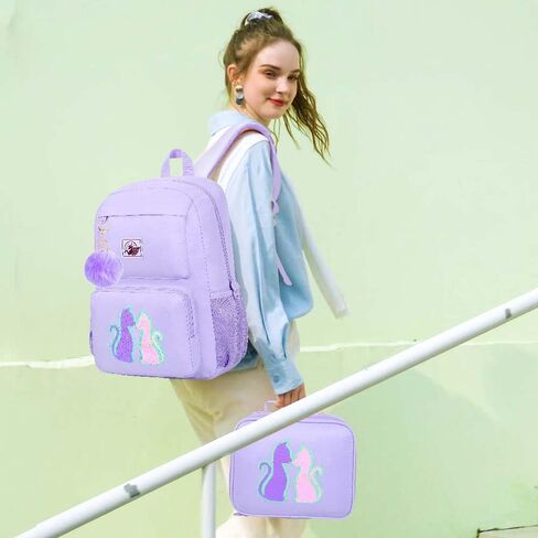 مجموعة حقيبة ظهر AGSDON مكونة من 3 قطع للفتيات والأولاد، وحقيبة كتب مدرسية للكمبيوتر المحمول وحقيبة غداء، وحقائب ظهر مقاومة للماء مقاس 15.6 بوصة in Kuwait