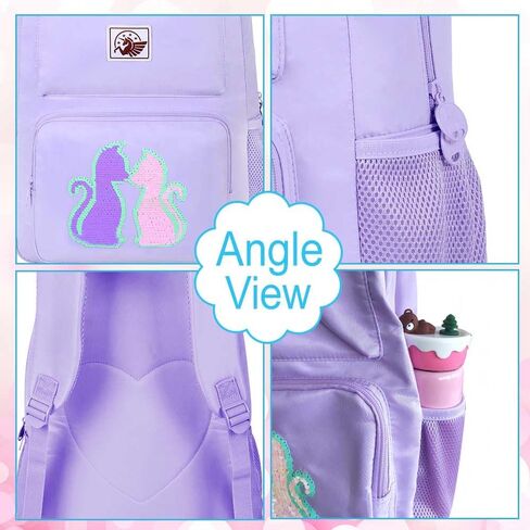 مجموعة حقيبة ظهر AGSDON مكونة من 3 قطع للفتيات والأولاد، وحقيبة كتب مدرسية للكمبيوتر المحمول وحقيبة غداء، وحقائب ظهر مقاومة للماء مقاس 15.6 بوصة in Kuwait