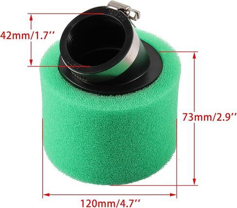 WOOSTAR 42 مم منظف فلتر الهواء الرغوي استبدال أنبوب الرقبة المستقيمة لـ 4 السكتة الدماغية 50cc 70cc 90cc 110cc 125cc ATV 4 عجلات رباعية الترابية دراجة الذهاب كارت حفرة دراجة دراجة تريل الدراجة الخضراء in Kuwait