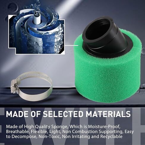 WOOSTAR 42 مم منظف فلتر الهواء الرغوي استبدال أنبوب الرقبة المستقيمة لـ 4 السكتة الدماغية 50cc 70cc 90cc 110cc 125cc ATV 4 عجلات رباعية الترابية دراجة الذهاب كارت حفرة دراجة دراجة تريل الدراجة الخضراء in Kuwait