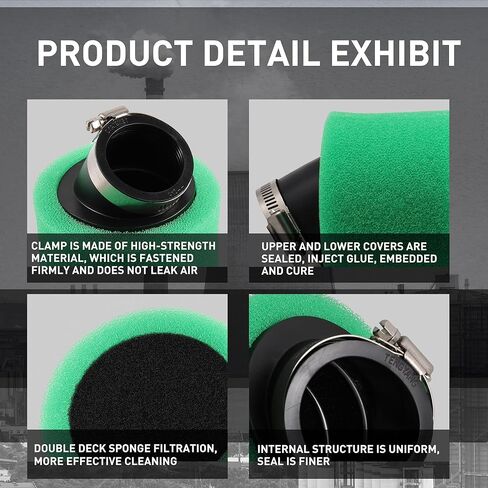 WOOSTAR 42 مم منظف فلتر الهواء الرغوي استبدال أنبوب الرقبة المستقيمة لـ 4 السكتة الدماغية 50cc 70cc 90cc 110cc 125cc ATV 4 عجلات رباعية الترابية دراجة الذهاب كارت حفرة دراجة دراجة تريل الدراجة الخضراء in Kuwait