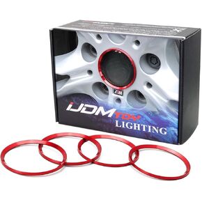 iJDMTOY 4pc Anodized Blue Aluminum Rim Center Cap Surrounding Ring Decoration Trims Compatible with All BMW 68mm Center Caps