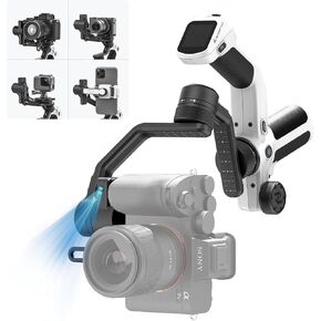 FeiyuTech SCORP Mini 2 [رسمي] مثبت جيمبال مع 3 محاور، الكل في واحد للكاميرات غير المرآة، والهواتف الذكية، وكاميرات الحركة، ومتتبع الذكاء الاصطناعي المدمج، ولوحة عمودية سريعة الفك، أسود in Saudi Arabia