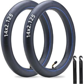 (2-Pack) Fastvert 14x2.125 Heavy-Duty Inner Tubes with CR202 Bent Valve Stem for Electric Scooters and E-Bikes. Includes 2 Tire Levers for Easy Installation