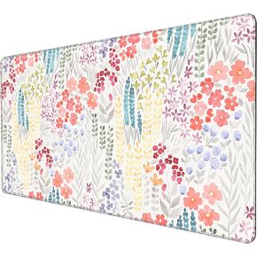 Extended Gaming Mouse Pad Large Desk Mat XXL 35.4x15.7in Mouse Pad Non-Slip Rubber Base Keyboard Pad Waterproof Desktop Mat for Laptop Computer Work Game Home Office-Abstract Leaves