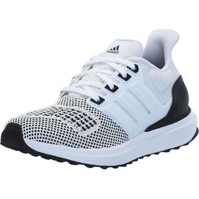 adidas UBounce DNA Sneaker, White/White/Black, 3 US Unisex Little Kid