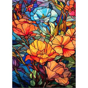 KEKEMEOW Butterfly Painting Kits for Adults, 5D DIY Full Drill Diamond Paintings with Diamonds, Stained Glass Diamond Gem Art Kits for Adults for Gift Home Wall Decor 12x12inch