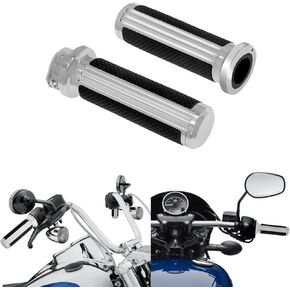 Motorcycle Handlebar Grips for 1" / 25mm Handle Bars Universal Fit for Harley Touring Dyna Softail Sportster XL 883 1200 Chrome
