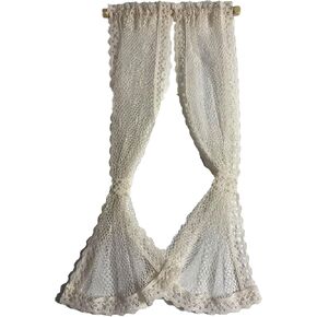 Dollhouse Miniature Lace Window Curtains in Ecru by Barbara O039;Brien