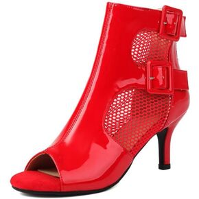 SWDZM Womens Ballroom Dance Boots Ankle Latin Salsa Professional Dance Heels for Women