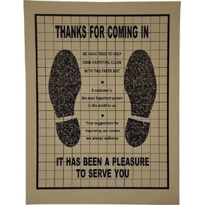 JohnDow Industries Plastic Coated Paper Floor Mat, Box of 500