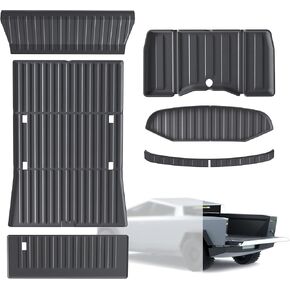 Truck Bed Mat Compatible for Tesla Cybertruck 2023 2024 2025 Accessories, 6PCS All Weather TPE Truck Bed Liner, Custom Fit Heavy Duty Utility Pickup Bed Mats, Frunk Mat, Rear Trunk Mat, Tailgate Mat