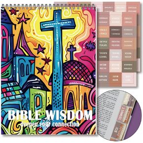 Bible Verse Coloring Book for Adult for Stress Relief and Relaxation with 84pcs Boho Theme Laminated Tabs,Great Study Bible Index Tabs and Relaxation Christian Gifts for Women and Men