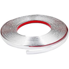 uxcell Car Decoration Silver Tone Soft Chrome Trim Strip 18mm x 12M