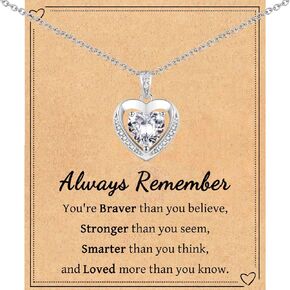 Gifts for Teen Girls, Trendy Hearts Necklace Gifts Ideas for Teenage Tween Girl on Birthday Christmas Valentines Day Easter Graudation Back to School with Inspirational Message Card