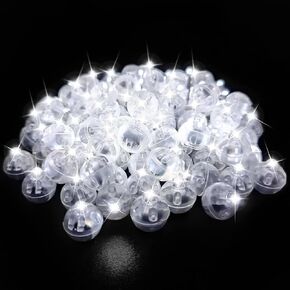 200Pcs Mini LED Ballon Lights Long Standby Time Waterproof Mini Light,Round Ball Lamp for Latex Balloon Paper Lantern Party Wedding Festival Christmas Halloween Decorative (White)
