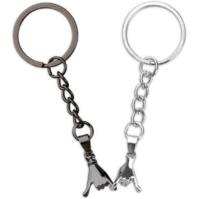 Pinky Promise Keychain, Stainless Steel Matching Keychains for Couples, Valentines Day Birthday Gifts for Her Him Boyfriend Girlfriend