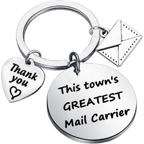 TGBJE Mail Carrier Gift Mailman Gift This Town’s Greatest Mail Carrier Keychain Post Carrier Gift Thank you Gift