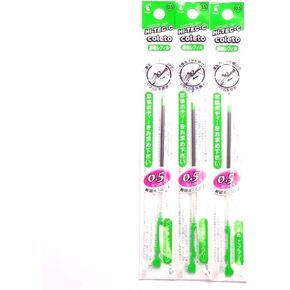 Pilot Hi-Tec-C Coleto Gel Ink Pen Refill 0.5mm, Apple Green, × 3 Packs/total 3 pcs (Japan Import) [Komainu-Dou Original Package]