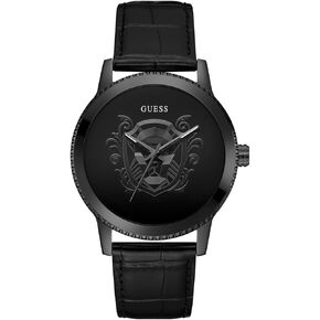 GUESS Men's 44mm Watch - Black Strap Black Dial Black Case