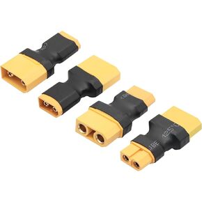 XT60 Female & XT90 Female Connector Converter, XT60 Female to XT90 Female Connector no Wire Adapter, for RC Lithium Battery Charger Charging or XT60 & XT90 Converter Plug(2Pcs)