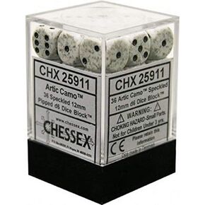 Chessex CHX25911 Dice-Speckled: 36D6 Arctic Camo Set, Speckled Arctic Camo