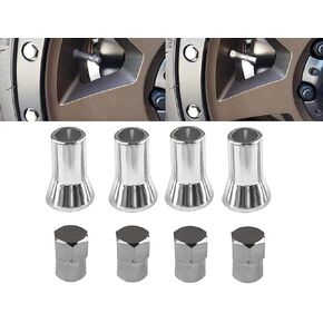 Muzzys TR413 Chrome Valve Stem Sleeves and Caps Dress Up Kit, Set of 4 for Car and Truck Rubber Tire Valve Stems, for 0.8" Tall Stems