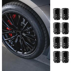 8PCS Car Tire Valve Stem Caps, Wheel Valve Covers, Aluminum Alloy Air Caps Cover, Car Accessories Corrosion Resistant Leak-Proof Tire Air Cap Universal for Car SUV Truck Motorcycle (Gray)
