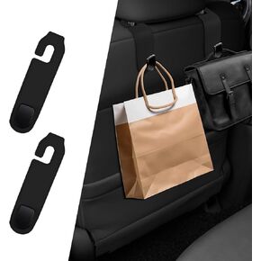 2PCS Car Seat Headrest Hook, Auto Seat Hook Hanger Storage Organizer for Handbag Purse Coat, Genuine Leather Car Backseat Headrest Hooks Universal Car Interior Accessories Fits for Most Car