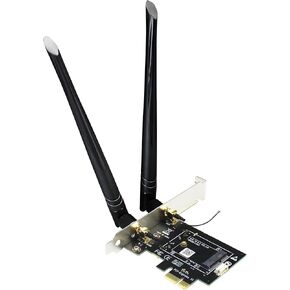 GLOTRENDS 2 in 1 M.2 Wireless Adapter and M.2 NVMe SSD Adapter, PCIE X1 Interface (PA09-X1-WL)