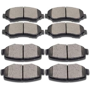 Front Rear Ceramic Brake Pads fit for 2007-2011 for Dodge Nitro,2008-2012 for Jeep Liberty,2007-2017 for Jeep Wrangler,2018 for Jeep Wrangler JK