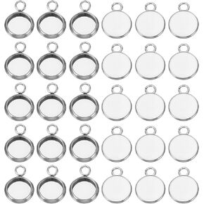 PATIKIL Pendant Trays 316 Stainless Steel Round Bezel Base