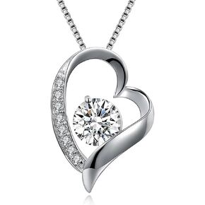 Elegant 925 Sterling Silver Heart Pendant Necklace for Women Stylish Heart Necklace Trendy Silver Necklace for Women Heart Jewelry Adjustable Chain Perfect for Everyday Wear