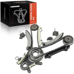 A-Premium 14Pcs Engine Timing Chain Kit W/Sprocket & Tensioner & Guide [fits SOHC, V6 3.7L] Compatible with Dodge Ram 1500 2002-2003 & Jeep Liberty 2002-2003, Replace# 53021249AA, 53021250AA