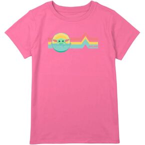 STAR WARS Plus Size Mandalorian Rainbow Child Girls Short Sleeve Tee Shirt