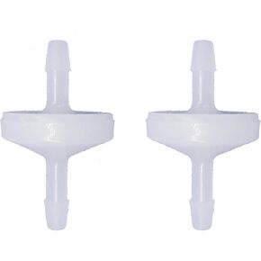2 Pack 3/16 Inch Check Valve, PVDF Wear-Resistant One-Way Check Valve, Non-Return Valve for Fuel Gas Liquid Air, Plastic Water Stops Check Valve,Micro Diaphragm Check Valve (3/16 Inch)