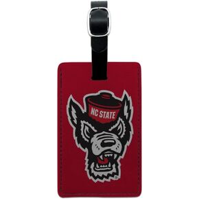 NC State Primary Logo Rectangle Leather Luggage Card Suitcase Carry-On ID Tag