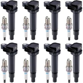 Set of 8 Ignition Coil UF230 and Spark Plugs 4504 Compatible with 4.3 4.7 V8 2000 2001 2002 2003 2004 2005 2006 2007 2008 2009 Tundra Sequoia Land Cruiser 4Runner GS430 GX470 LS430 LX470 SC430